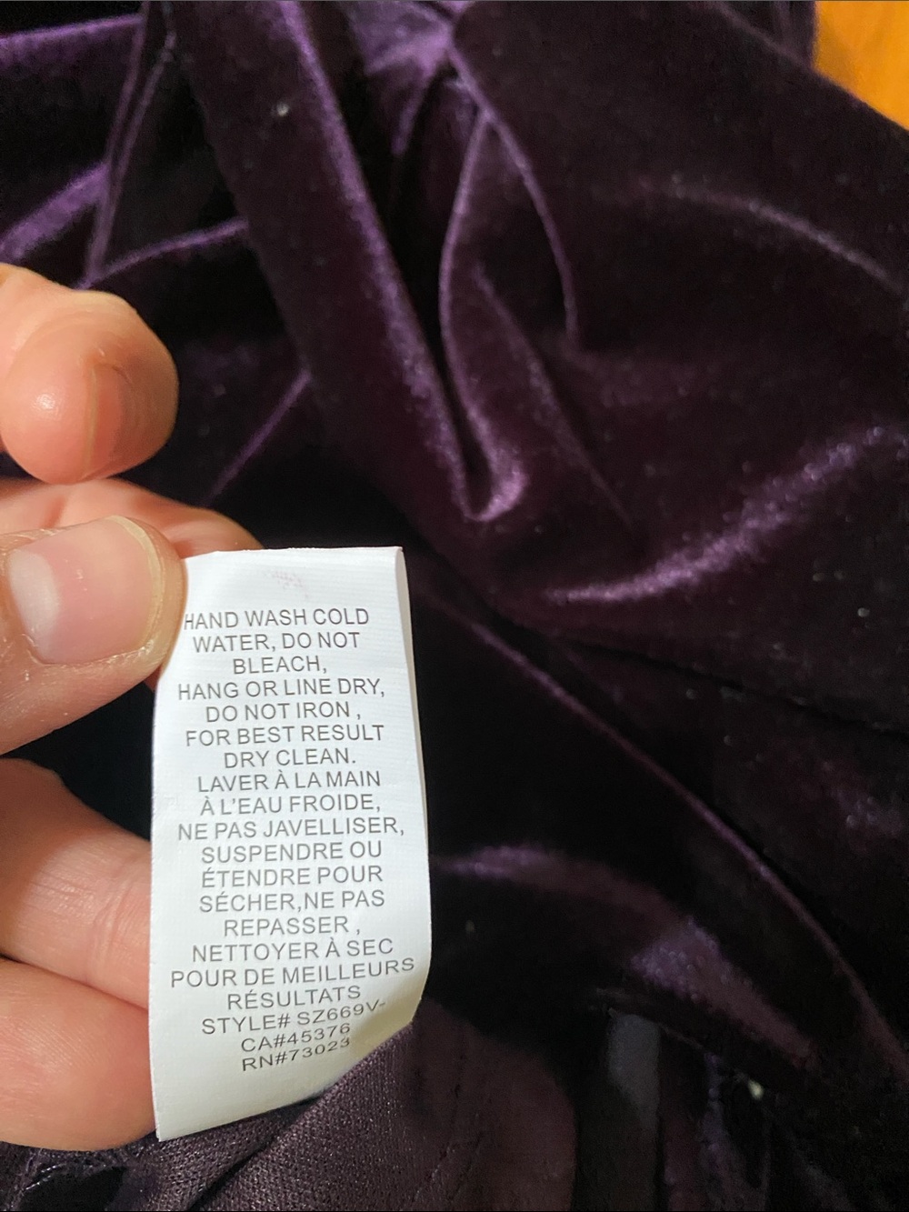 le chateau Deep Plum Velvet Ruched V-Neck Long Sleeve Dress - Picture 4 of 5